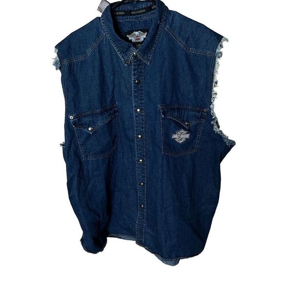 Harley Davidson Distressed Vest 3XL - Picture 1 of 4